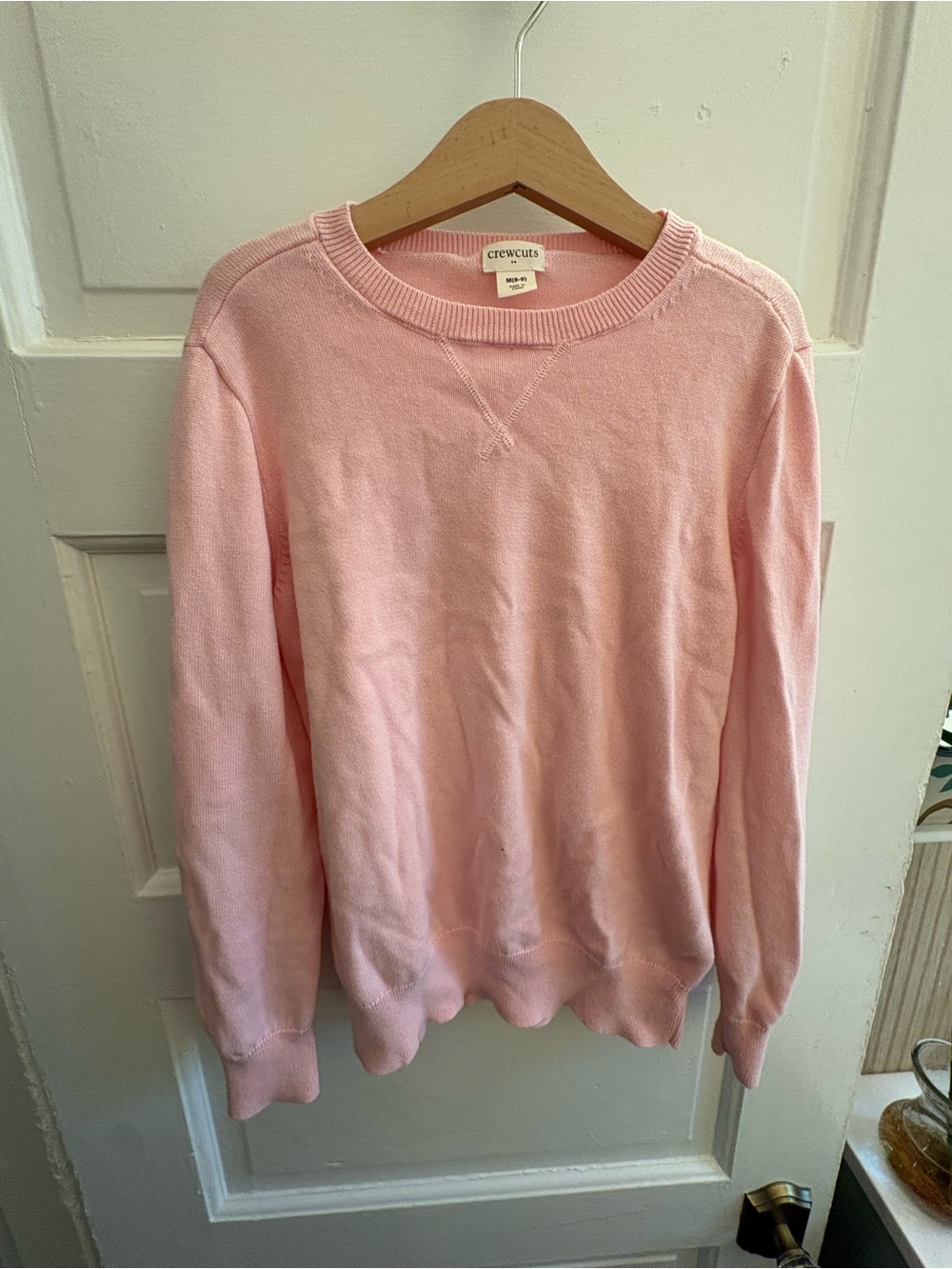 Crewcuts Lightweight Pale Pink Crewneck Sweater